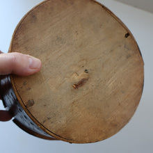 Load image into Gallery viewer, Antique SCANDINAVIAN Folk Art Bentwood Tine / Svepask Box with Crowned Lion Crest on the Lid
