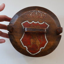 Load image into Gallery viewer, Antique SCANDINAVIAN Folk Art Bentwood Tine / Svepask Box with Crowned Lion Crest on the Lid
