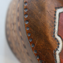 Load image into Gallery viewer, Antique SCANDINAVIAN Folk Art Bentwood Tine / Svepask Box with Crowned Lion Crest on the Lid
