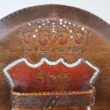 Load image into Gallery viewer, Antique SCANDINAVIAN Folk Art Bentwood Tine / Svepask Box with Crowned Lion Crest on the Lid
