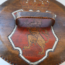Load image into Gallery viewer, Antique SCANDINAVIAN Folk Art Bentwood Tine / Svepask Box with Crowned Lion Crest on the Lid
