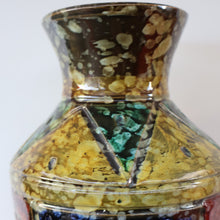 Load image into Gallery viewer, 1960s Italian Vase with Unusual Mottled Glazes and Geometric Sgraffito Patterns
