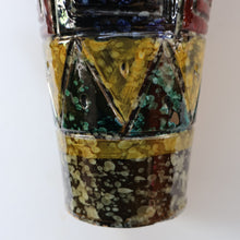 Load image into Gallery viewer, 1960s Italian Vase with Unusual Mottled Glazes and Geometric Sgraffito Patterns
