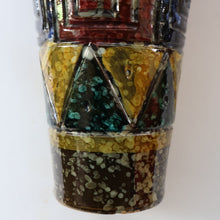 Load image into Gallery viewer, 1960s Italian Vase with Unusual Mottled Glazes and Geometric Sgraffito Patterns
