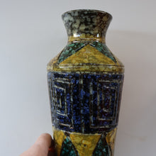 Load image into Gallery viewer, 1960s Italian Vase with Unusual Mottled Glazes and Geometric Sgraffito Patterns
