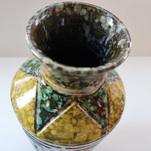Load image into Gallery viewer, 1960s Italian Vase with Unusual Mottled Glazes and Geometric Sgraffito Patterns

