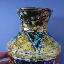 Load image into Gallery viewer, 1960s Italian Vase with Unusual Mottled Glazes and Geometric Sgraffito Patterns
