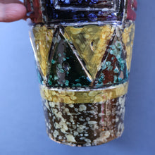 Load image into Gallery viewer, 1960s Italian Vase with Unusual Mottled Glazes and Geometric Sgraffito Patterns
