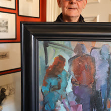 Load image into Gallery viewer, 1980s Oil Painting on Canvas by Crawfurd Adamson (1953 - 2024) Entitled Street Scene
