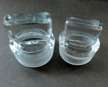 Load image into Gallery viewer, PAIR OF Larger Antique Clear Glass Chemist Bottles with Original Foil Labels and Lozenge Stoppers
