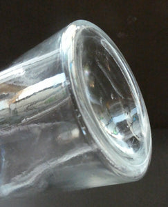 Larger Antique Clear Glass Chemist Bottle. TINCT: CENT: CO: with Original Foil Label and Lozenge Stopper