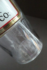 Larger Antique Clear Glass Chemist Bottle. TINCT: CENT: CO: with Original Foil Label and Lozenge Stopper