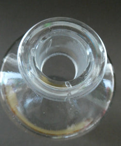 Larger Antique Clear Glass Chemist Bottle. TINCT: CENT: CO: with Original Foil Label and Lozenge Stopper