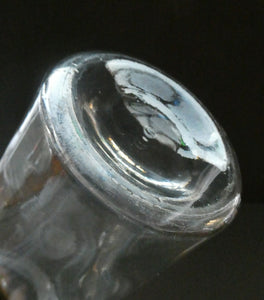 Antique Clear Glass Chemist Bottle. CALC: HYDRAS with Original Foil Label and Lozenge Stopper
