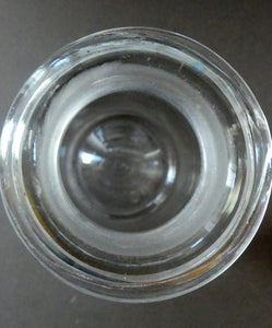 Antique Clear Glass Chemist Bottle. CALC: HYDRAS with Original Foil Label and Lozenge Stopper