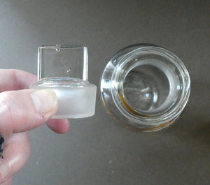 Antique Clear Glass Chemist Bottle. CALC: HYDRAS with Original Foil Label and Lozenge Stopper