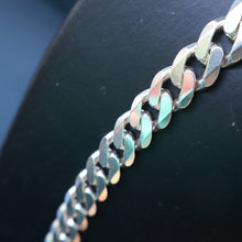 Load image into Gallery viewer, Heavy Sterling Silver Flat Curb Linked Chain. Marked 925 on the Claw Catch
