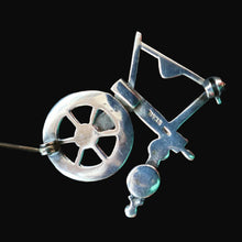 Load image into Gallery viewer, SCOTTISH SILVER Ortak Vintage 1970s Spinning Wheel Brooch. Designed by Malcolm Gray
