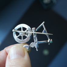 Load image into Gallery viewer, SCOTTISH SILVER Ortak Vintage 1970s Spinning Wheel Brooch. Designed by Malcolm Gray
