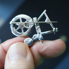 Load image into Gallery viewer, SCOTTISH SILVER Ortak Vintage 1970s Spinning Wheel Brooch. Designed by Malcolm Gray
