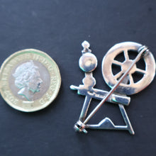 Load image into Gallery viewer, SCOTTISH SILVER Ortak Vintage 1970s Spinning Wheel Brooch. Designed by Malcolm Gray
