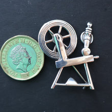 Load image into Gallery viewer, SCOTTISH SILVER Ortak Vintage 1970s Spinning Wheel Brooch. Designed by Malcolm Gray
