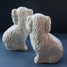 Load image into Gallery viewer, ANTIQUE Late 19th Century SMALLER SIZE White Staffordshire Dogs / Wally Dugs
