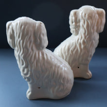 Load image into Gallery viewer, ANTIQUE Late 19th Century SMALLER SIZE White Staffordshire Dogs / Wally Dugs
