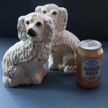 Load image into Gallery viewer, ANTIQUE Late 19th Century SMALLER SIZE White Staffordshire Dogs / Wally Dugs
