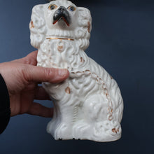 Load image into Gallery viewer, ANTIQUE Late 19th Century SMALLER SIZE White Staffordshire Dogs / Wally Dugs
