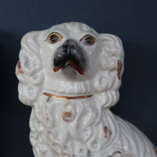 Load image into Gallery viewer, ANTIQUE Late 19th Century SMALLER SIZE White Staffordshire Dogs / Wally Dugs
