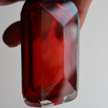 Load image into Gallery viewer, 1902. Antique EDWARDIAN Facet Cut Ruby Glass and Hallmarked Silver Topped Perfume Bottle
