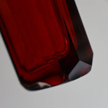 Load image into Gallery viewer, 1902. Antique EDWARDIAN Facet Cut Ruby Glass and Hallmarked Silver Topped Perfume Bottle
