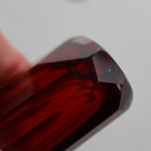Load image into Gallery viewer, 1902. Antique EDWARDIAN Facet Cut Ruby Glass and Hallmarked Silver Topped Perfume Bottle

