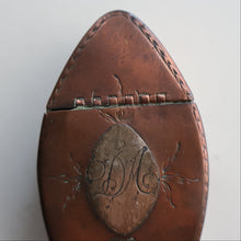 Load image into Gallery viewer, Antique Late 18th Century GEORGIAN Copper (Tin Lined) Navette Shaped Snuff Box
