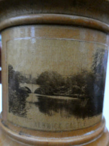 Antique 19th Century MAUCHLINE Ware Bank or Money Box. ALNWICK CASTLE, Northumberland