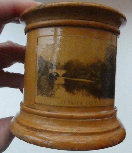 Antique 19th Century MAUCHLINE Ware Bank or Money Box. ALNWICK CASTLE, Northumberland