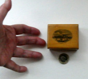 Antique 19th Century MAUCHLINE Ware Box with a View of Portobello Pier