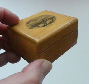 Antique 19th Century MAUCHLINE Ware Box with a View of Portobello Pier