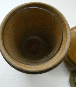 Antique 19th Century MAUCHLINE Ware Glass Tumbler Box. Scottish International Exhibition Edinburgh 188