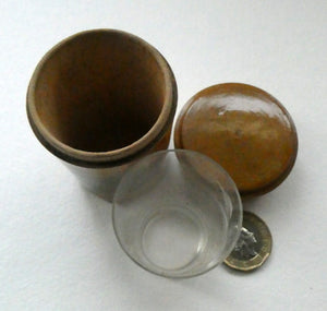 Antique 19th Century MAUCHLINE Ware Glass Tumbler Box. Scottish International Exhibition Edinburgh 188