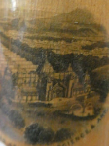 Antique 19th Century MAUCHLINE Ware Glass Tumbler Box. Scottish International Exhibition Edinburgh 188