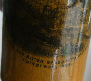 Antique 19th Century MAUCHLINE Ware Glass Tumbler Box. Scottish International Exhibition Edinburgh 188