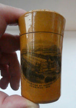 Load image into Gallery viewer, Antique 19th Century MAUCHLINE Ware Glass Tumbler Box. Scottish International Exhibition Edinburgh 188
