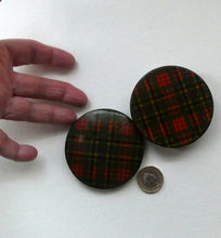 Load image into Gallery viewer, Antique Victorian Scottish Mauchline Ware TARTANWARE Circular Box. McBeth Tartan
