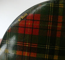 Load image into Gallery viewer, Antique Victorian Scottish Mauchline Ware TARTANWARE Circular Box. McBeth Tartan
