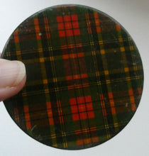 Load image into Gallery viewer, Antique Victorian Scottish Mauchline Ware TARTANWARE Circular Box. McBeth Tartan
