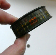 Load image into Gallery viewer, Antique Victorian Scottish Mauchline Ware TARTANWARE Circular Box. McBeth Tartan
