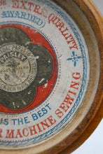 Load image into Gallery viewer, Antique 19th Century Dark MAUCHLINE Ware Thread Box.View of the National Gallery &amp; Edinburgh Castle from Calton Hill on the Lid
