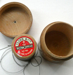 Antique 19th Century MAUCHLINE Ware Thread Box. SCOTTISH BORDERS Interest. Jedburgh Abbey